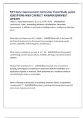 NY Home Improvement Contractor Exam Study guide QUESTIONS AND CORRECT ANSWERS&vert;NEWEST UPDATE