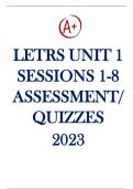 LETRS Unit 1 Sessions 1-8 Assessment&sol;Quizzes &lpar;Complete&rpar;
