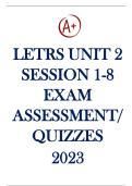 LETRS Unit 2 Session 1-8 Exam latest  updated