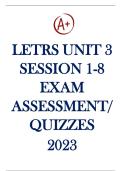 LETRS Unit 3 Session 1-8 Latest Exam updated with complete solutions