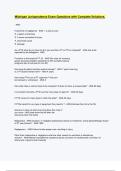 Michigan Jurisprudence Exam Questions with Complete Solutions&period;