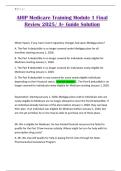 AHIP Medicare Training Module 1 Final Review 2025&sol; A&plus; Guide Solution