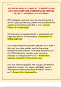 RELIAS RN MEDICAL SURGICAL TELEMETRY EXAM  2025&sol; 2026 &vert; COMPLETE QUESTIONS AND VERIFIED  DETAILED ANSWERS&sol; LATEST EXAM&excl;&excl;&excl;