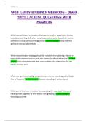 WGU EARLY LITERACY METHODS - D669 2025 &vert; ACTUAL QUESTIONS WITH ANSWERS