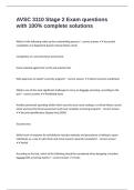 AVSC 3110 Stage 2 Exam questions with 100&percnt; complete solutions