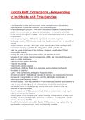 Florida BRT Corrections - Responding to Incidents and Emergencies Exam 2025&sol;2026 Questions With Completed Solutions