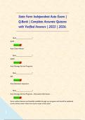 State Farm Independent Auto Exam &vert; Q-Bank &vert; Complete Accurate Quizzes with Verified Answers &vert; 2025 &vert; 2026&period;      