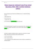 Home Inspector National Exam Prep Actual Questions With 100&percnt; Verified Solutions &lpar;2025&rpar;