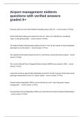 Airport management midterm questions with verified answers graded A&plus;