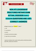 NGN ATI LEADERSHIP PROCTORED RETAKE EXAM ACTUAL 2025&sol;2026 EXAM 2 VERSIONS QUESTIONS AND 100&percnt; CORRECT ANSWERS