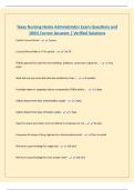 Texas Nursing Home Administrator Exam Questions and 100&percnt; Correct Answers &vert; Verified Solutions