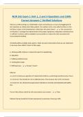 NUR 242 Exam 1 Unit 1&comma; 2 and 3 Questions and 100&percnt; Correct Answers &vert; Verified Solutions