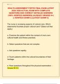 HEALTH ASSESSMENT FORTIS FINAL EXAM LATEST  2025&sol; 2026 ACTUAL EXAM WITH COMPLETE  QUESTIONS AND CORRECT DETAILED ANSWERS  &lpar;100&percnt; VERIFIED ANSWERS&rpar; &vert;ALREADY GRADED A&plus;&vert;  &vert;&vert; VERIFIED EXAM&excl;&excl;&excl;&vert;&vert; &vert;&vert;LATEST EXAM&excl;&excl;&excl;&vert;&vert;