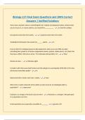 Biology 117 Final Exam Questions and 100&percnt; Correct Answers &vert; Verified Solutions