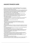 AGACNP FRANCES GUIDE NEWEST 2025&sol;2026 ACTUAL EXAM COMPLETE QUESTIONS AND CORRECT DETAILED ANSWERS &lpar;VERIFIED ANSWERS&rpar; &vert;ALREADY GRADED A&plus;&vert;&vert;BRAND NEW&excl;&excl;