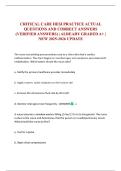 CRITICAL CARE HESI PRACTICE ACTUAL &vert; 600 QUESTIONS AND CORRECT ANSWERS &lpar;VERIFIED ANSWERS&rpar; &vert; ALREADY GRADED A&plus; &vert; NEW 2025-2026 UPDATE