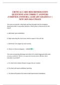 CRITICAL CARE HESI REMEDIATION QUESTIONS AND CORRECT ANSWERS &lpar;VERIFIED ANSWERS&rpar; &vert; ALREADY GRADED A&plus; &vert; NEW 2025-2026 UPDATE