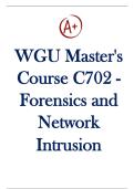 WGU Master's Course C702 - Forensics and Network Intrusion With Complete Solution