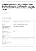 Straighterline Anatomy and Physiology 1 Exam Questions & Answers&comma; Well Elaborated &vert; Already Verified Test &vert;100&percnt; Verified solutions &vert; 20252026 Latest&excl;&excl;