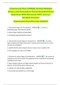 Commercial Pilot &lpar;CPAER&rpar; Verified Multiple  Choice and Conceptual Actual Emended Exam  Questions With Reviewed 100&percnt; Correct  Detailed Answers   Guaranteed Pass&excl;&excl;Current Update&excl;&excl;