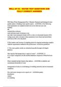 WELL AP V2 &ndash; WATER TEST QUESTIONS AND FULLY CORRECT ANSWERS