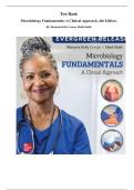 Test Bank Microbiology Fundamentals: A Clinical Approach, 4th Edition, By Marjorie Kelly Cowan, Heidi Smith