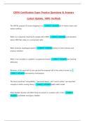 CRRN Certification Exam Practice Questions & Answers &lpar;Latest Update&comma; 100- Verified&rpar;&period;