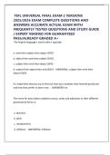 TEFL UNIVERSAL FINAL EXAM 2 VERSIONS 2025&sol;2026 EXAM COMPLETE QUESTIONS AND ANSWERS ACCURATE ACTUAL EXAM WITH FREQUENTLY TESTED QUESTIONS AND STUDY GUIDE &sol; EXPERT VERIFIED FOR GUARANTEED PASS&sol;ALREADY GRADED A&plus;