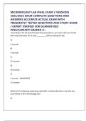 MICROBIOLOGY LAB FINAL EXAM 2 VERSIONS 2025&sol;2026 EXAM COMPLETE QUESTIONS AND ANSWERS ACCURATE ACTUAL EXAM WITH FREQUENTLY TESTED QUESTIONS AND STUDY GUIDE &sol; EXPERT VERIFIED FOR GUARANTEED PASS&sol;ALREADY GRADED A&plus;