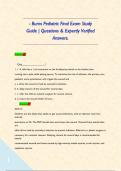 - Burns Pediatric Final Exam Study Guide &vert; Questions & Expertly Verified Answers&period;       