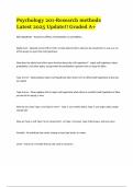 Psychology 201 &ndash; Research Methods&colon; Complete Study Guide & Test Bank &lpar;2025 Update &vert; Graded A&plus;&rpar;
