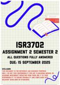 ISR3702 Assignment 2 Semester 2 Memo &vert; Due 15 September 2025