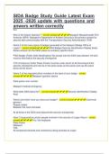 SIDA Badge Study Guide Latest Exam 2025 -2026 update with questions and anwers written correctly Sav Who is the Airport Operator&quest; - correct answerMassport-Massachusetts Port Authority &lpar;MPA&rpar;&period; Massport's Department of Aviation Security is the primary