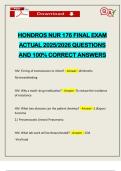 HONDROS NUR 176 FINAL EXAM ACTUAL 2025&sol;2026 QUESTIONS AND 100&percnt; CORRECT ANSWERS