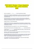 PSW NACC Review 1 Exam Questions And Answers With Correct Solutions 2025