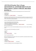 ATI TEAS Practice Test A Exam QUESTIONS & ANSWERS BEST EXAM SOLUTION LATEST UPDATE 2025&sol;2026 RATED A&plus;