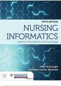 Test Bank For Nursing Informatics and the Foundation of Knowledge&comma; 5th Edition by Dee McGonigle&comma;ISBN&semi;9781284220469&comma;Covering Chapters 1-26&comma;Complete Guide A&plus;&vert;&vert;NEWEST VERSION&vert;&vert;&period;
