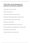 AVSC 3120&colon; Airport Management questions and answers graded A&plus;