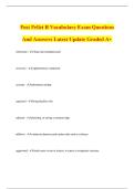 Post Pellet B Vocabulary Exam Questions And Answers Latest Update Graded A&plus;