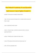 Post Pellet B Vocabulary Exam Questions And Answers Latest Update Graded A&plus;