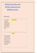 RN Pediatric Nursing Online practice 2025-2026 &lpar; Questions And Correct ANSWERS&rpar; Latest Version&period;