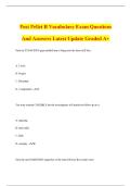 Post Pellet B Vocabulary Exam Questions And Answers Latest Update Graded A&plus;