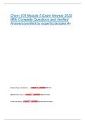 Chem 103 Module 5 Exam Newest 2025 With Complete Questions and Verified Answers&lpar;verified by experts&rpar;&vert;Graded A&plus;