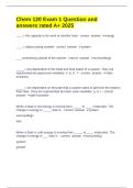 Chem 120 Chamberlain College Of Nursing -Chem 120 Exam 1 Question and answers rated A&plus; 2025 