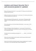 Aviation and Airport Security Test 1 well answered graded A&plus; updated