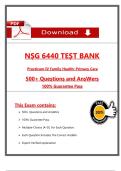 NSG 6440 Predictor Exam Study Guide with 500+ Tested Questions with Revised Correct Answers, (2025 / 2026) (A+ Guarantee).