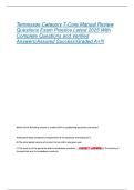 Tennessee Category 7-Core Manual Review Questions Exam Practice Latest 2025 With Complete Questions and Verified Answers&vert;Assured Success&vert;Graded A&plus;&excl;&excl;&excl;