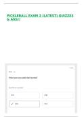 PICKLEBALL EXAM 2 &lpar;LATEST&rpar; QUIZZES & ANS&excl;&excl;