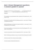 Quiz 4 Airport Management questions n answers graded A&plus; passed