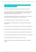 QAC Landscape and Maintenance Exam Questions and Correct A&plus; Answers